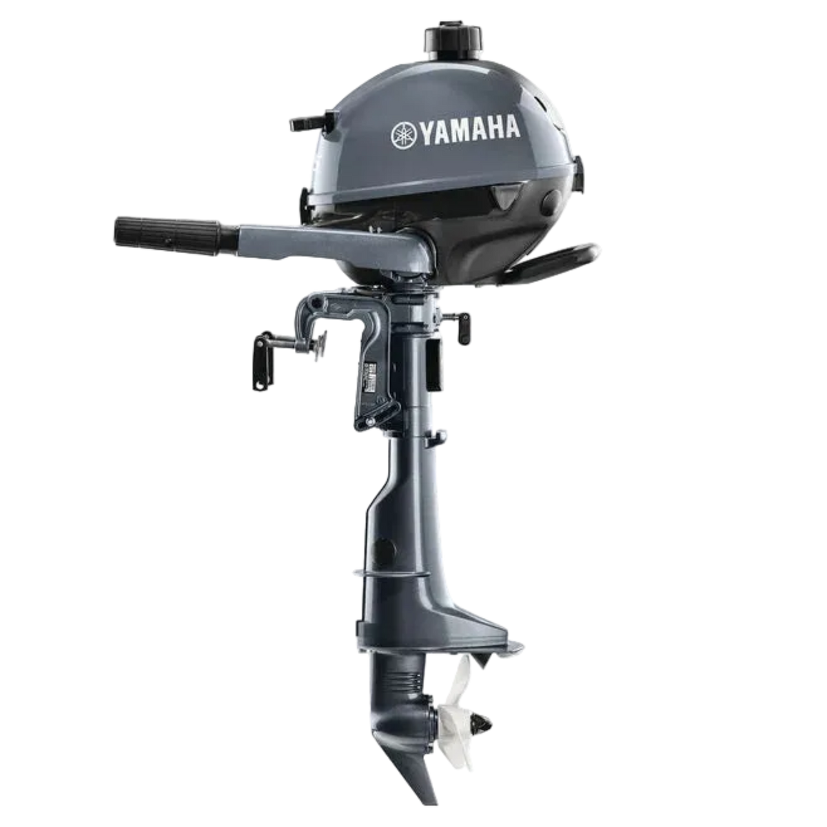 Yamaha 2.5 HP 4-stroke tiller outboard motor, front view