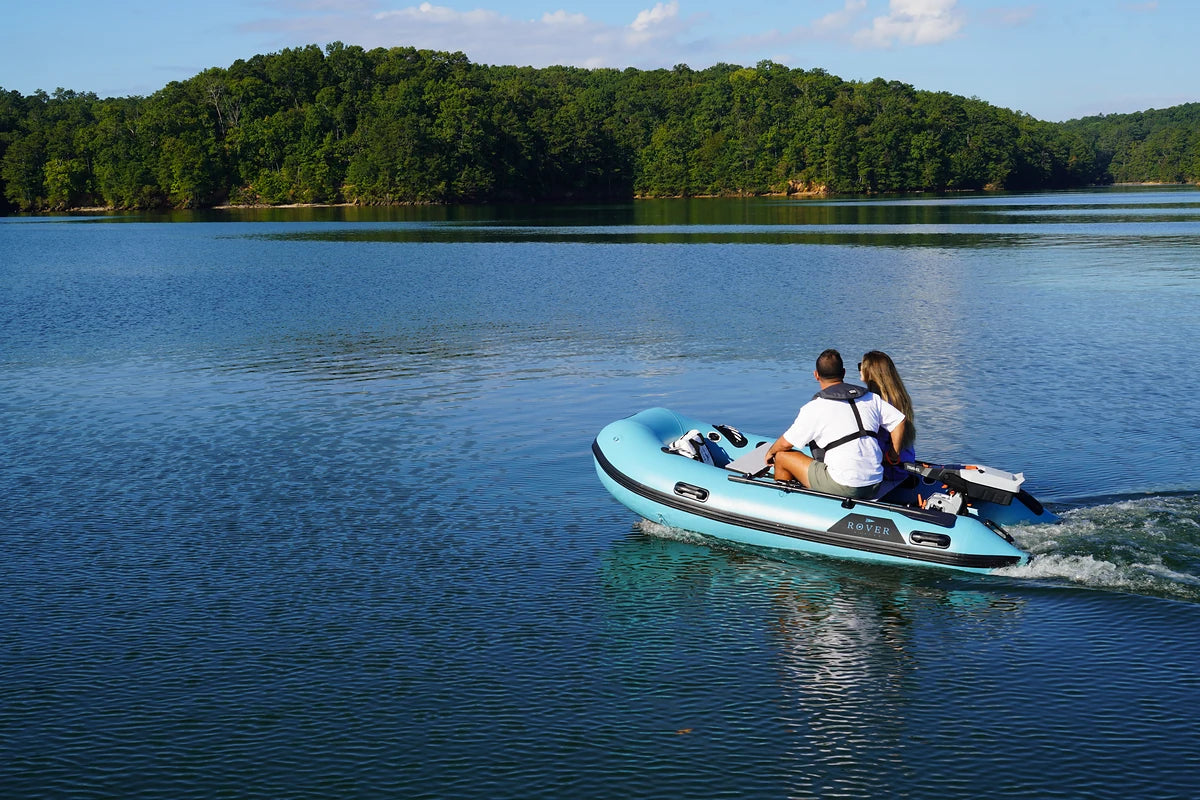 Battle Boat 10ft paired with Torqeedo Travel electric outboard motor, lake cruise