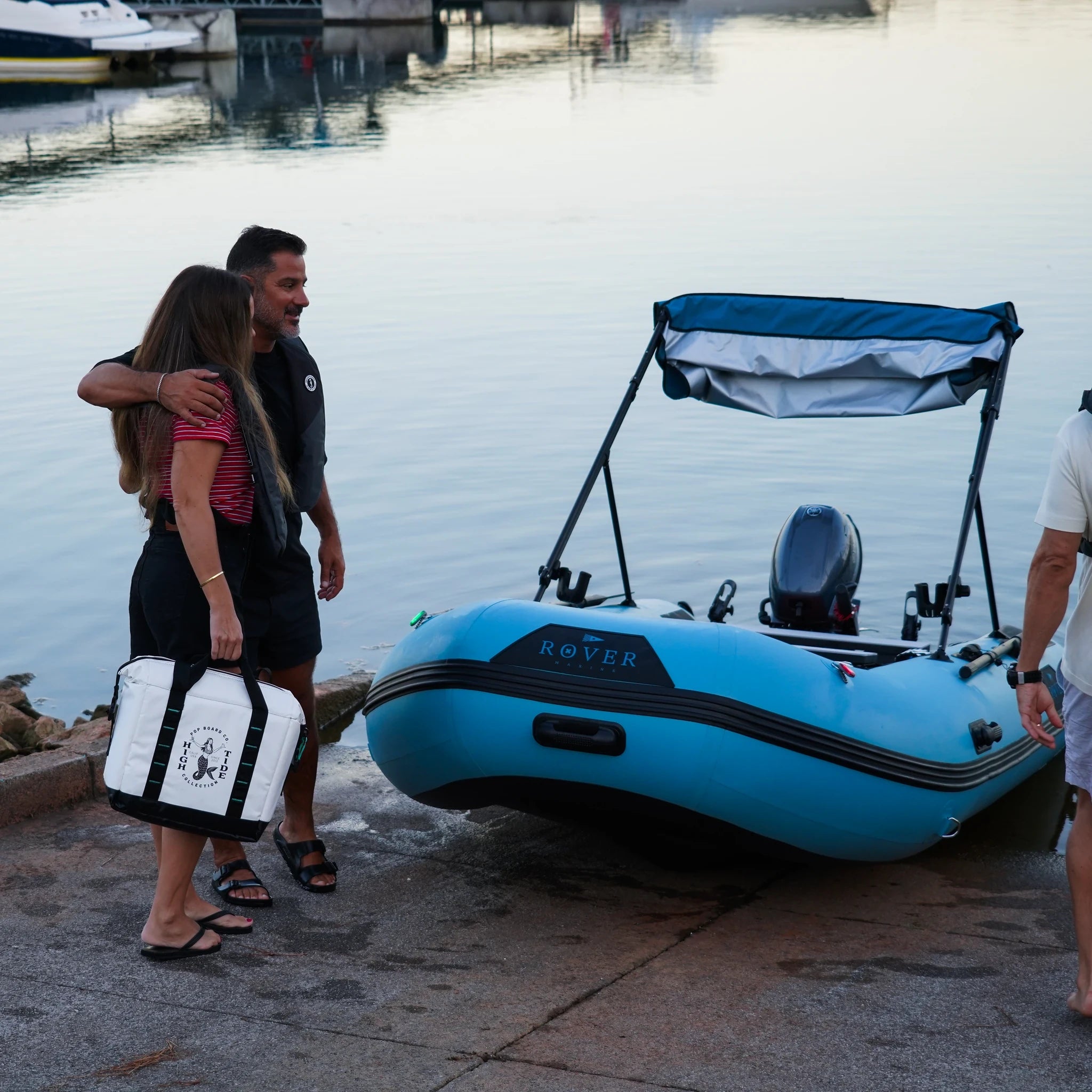Battle Boat 12ft paired with Yamaha 9.9HP outboard motor, boat launch