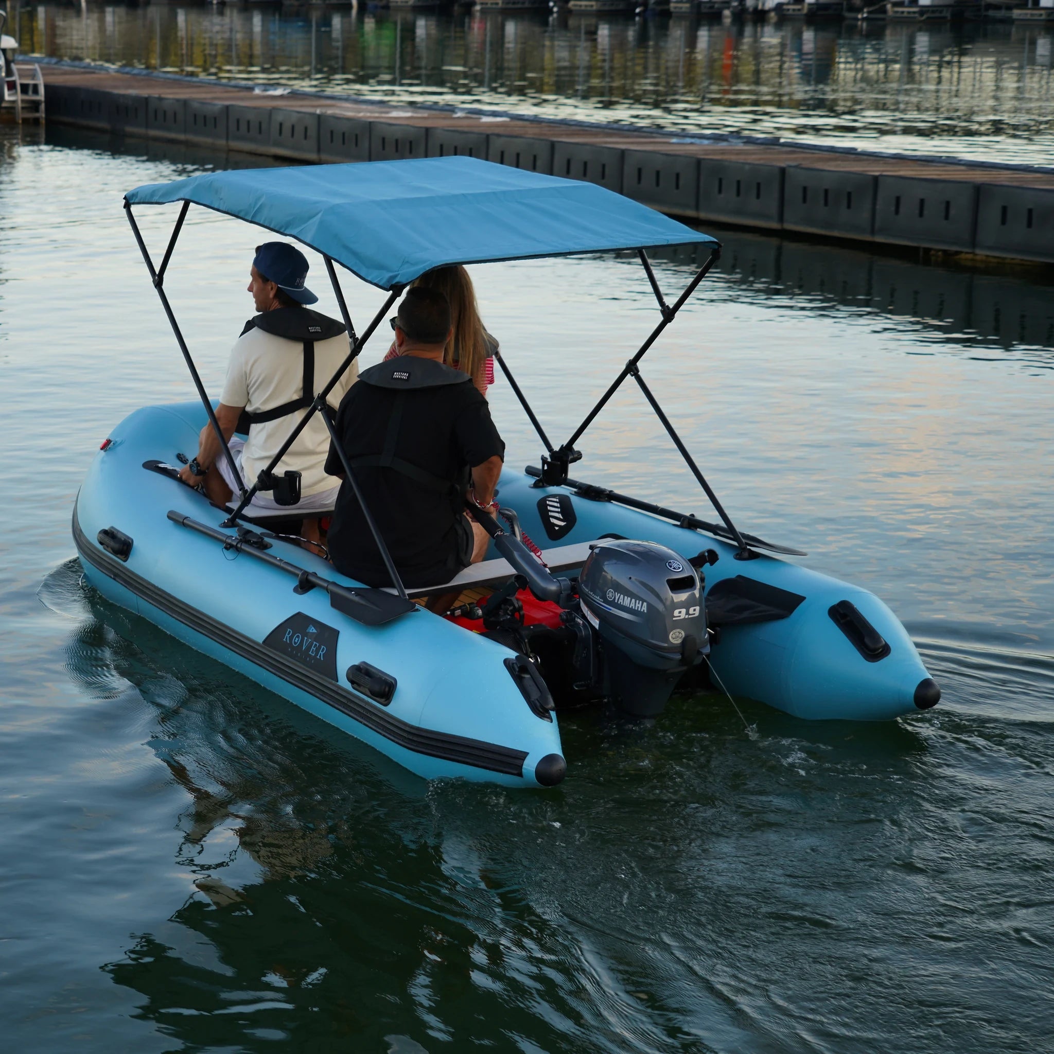 Battle Boat 12ft paired with Yamaha 9.9HP outboard motor, lake cruise