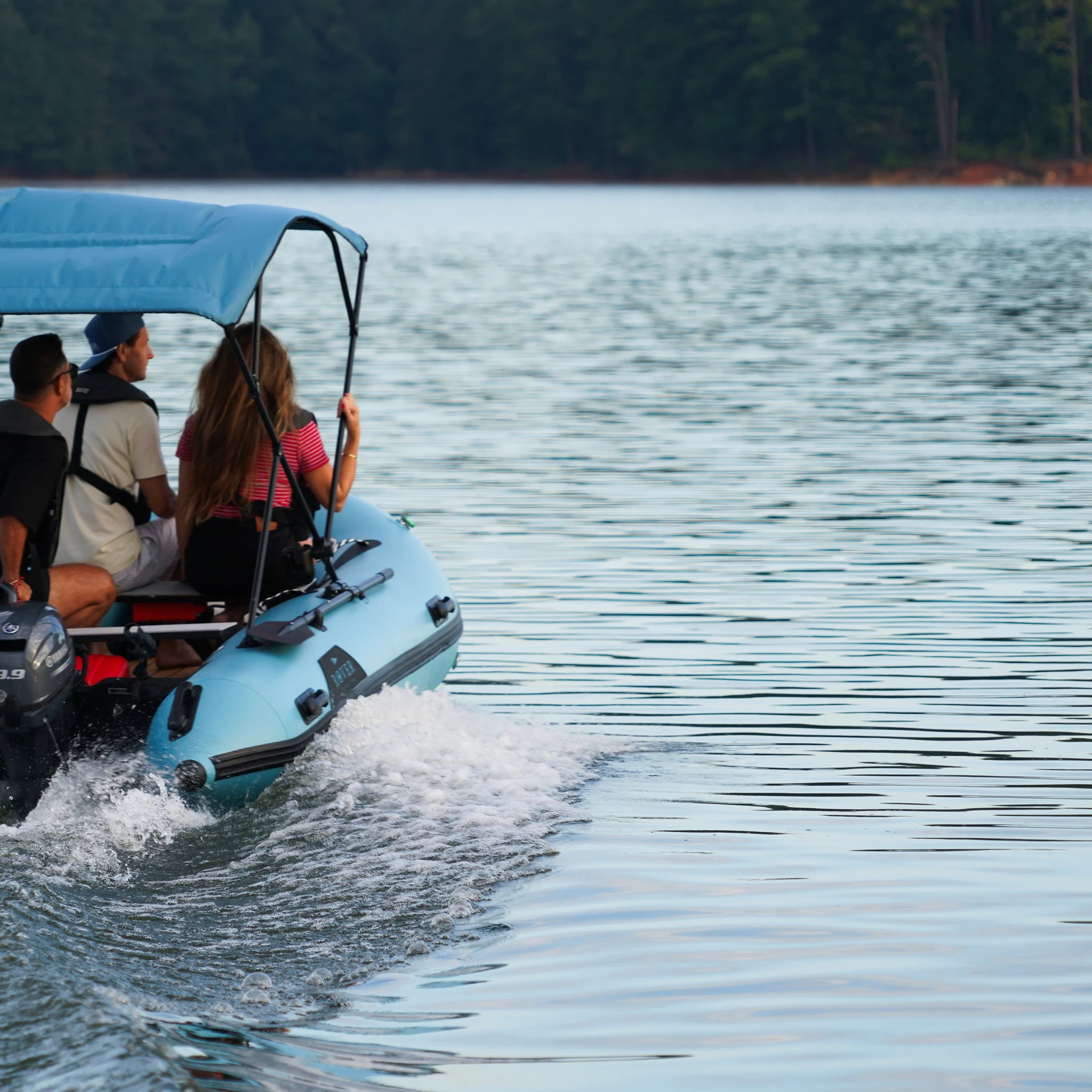 Battle Boat 12ft paired with Yamaha 9.9HP outboard motor, lake cruise