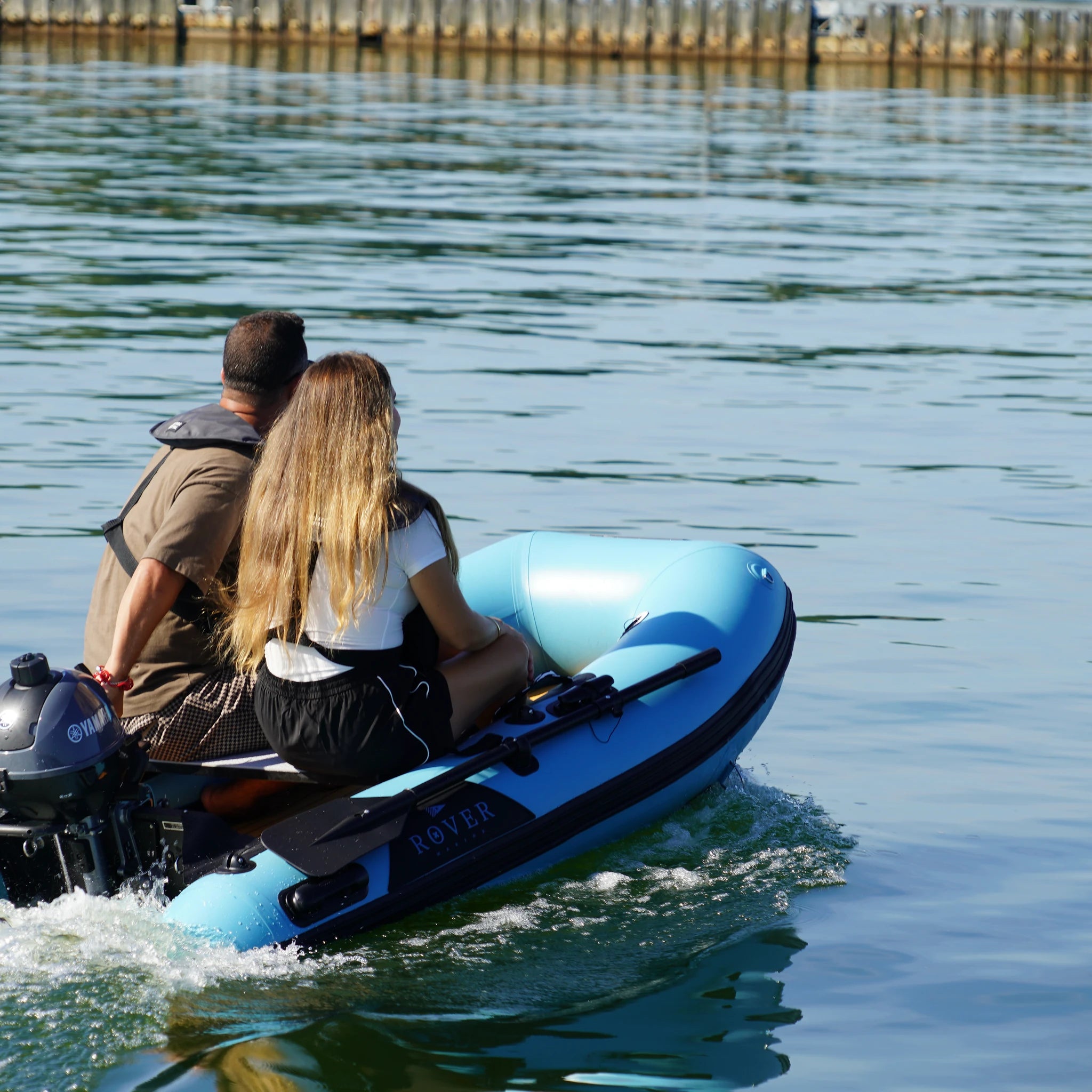 Battle Boat 8ft paired with Yamaha 2.5HP outboard motor, lake cruise