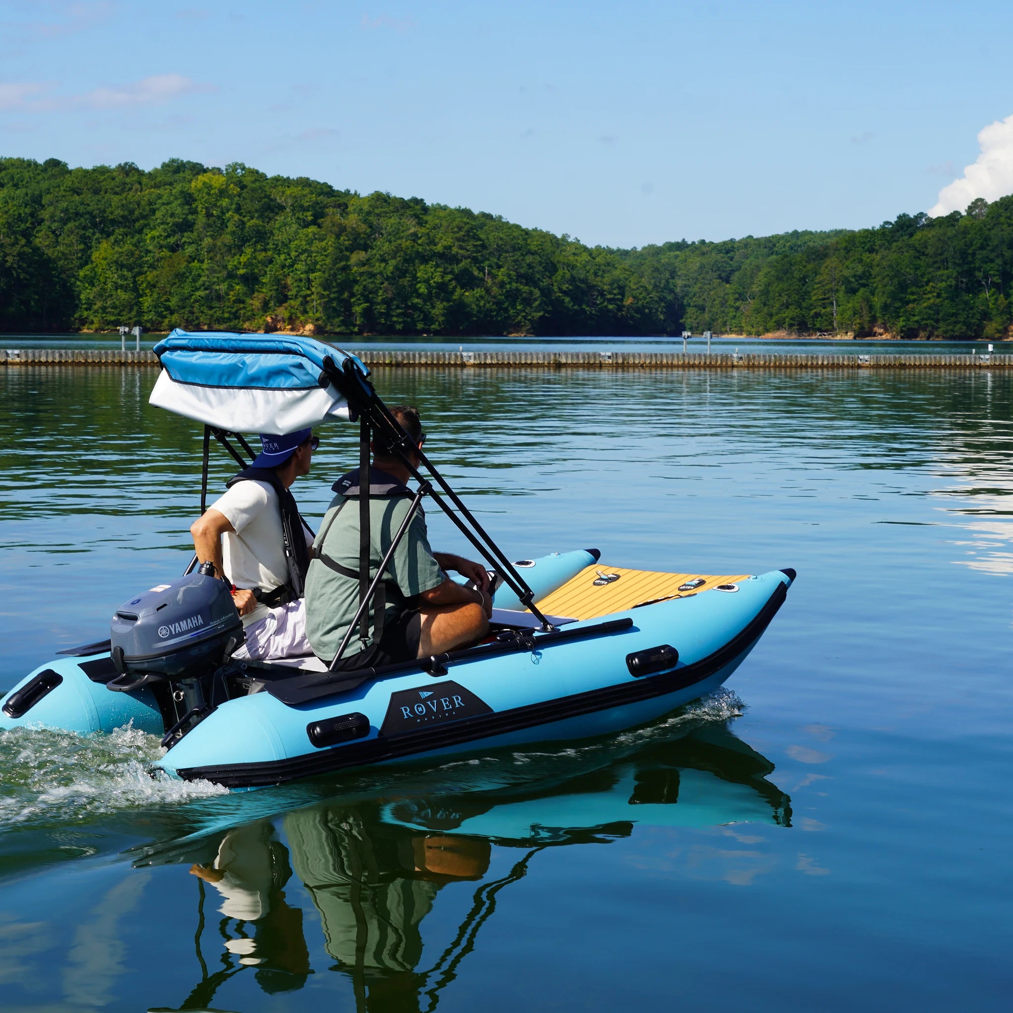 Battle Cat 10ft paired with Yamaha 6HP outboard motor, lake cruise