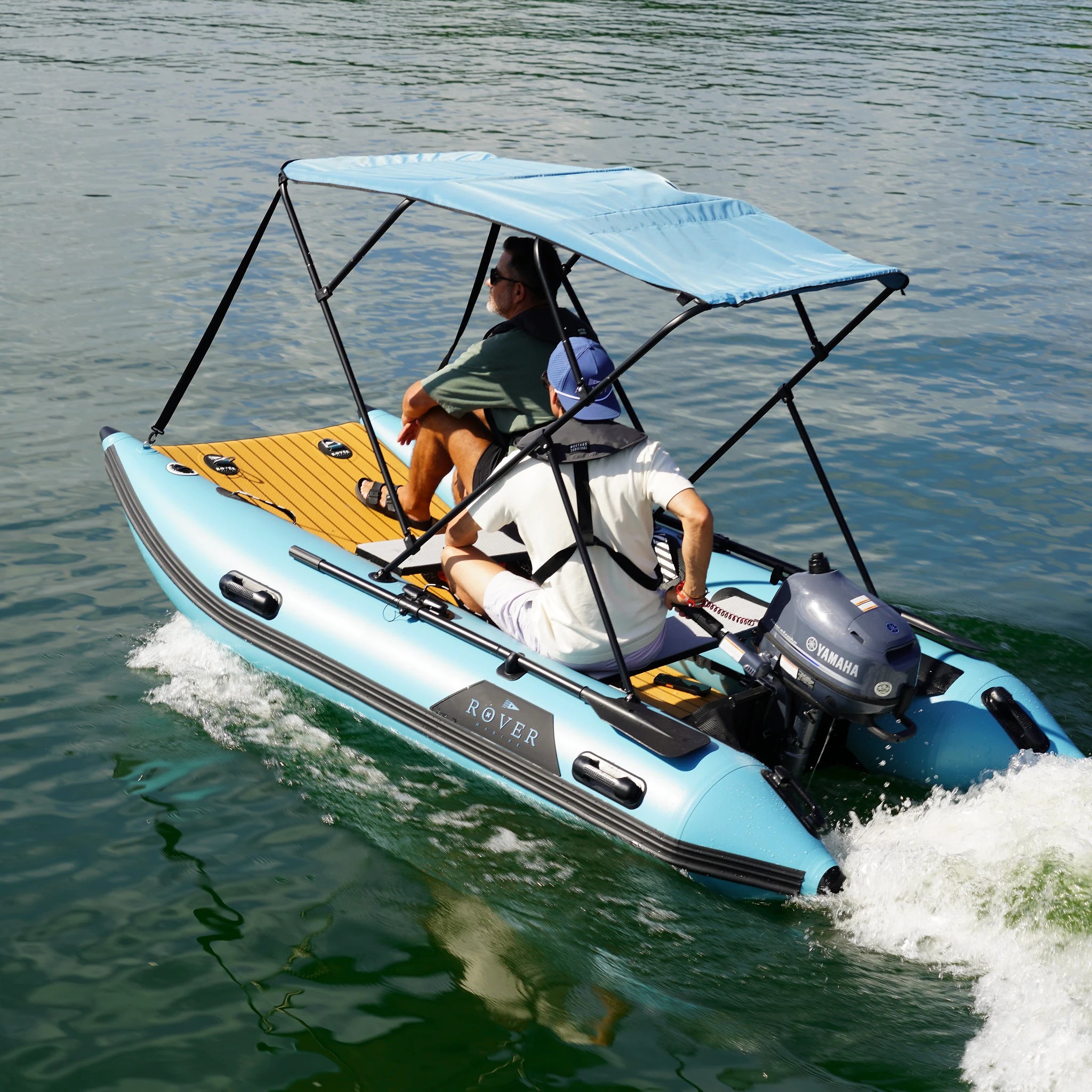 Battle Cat 10ft paired with Yamaha 6HP outboard motor, lake cruise
