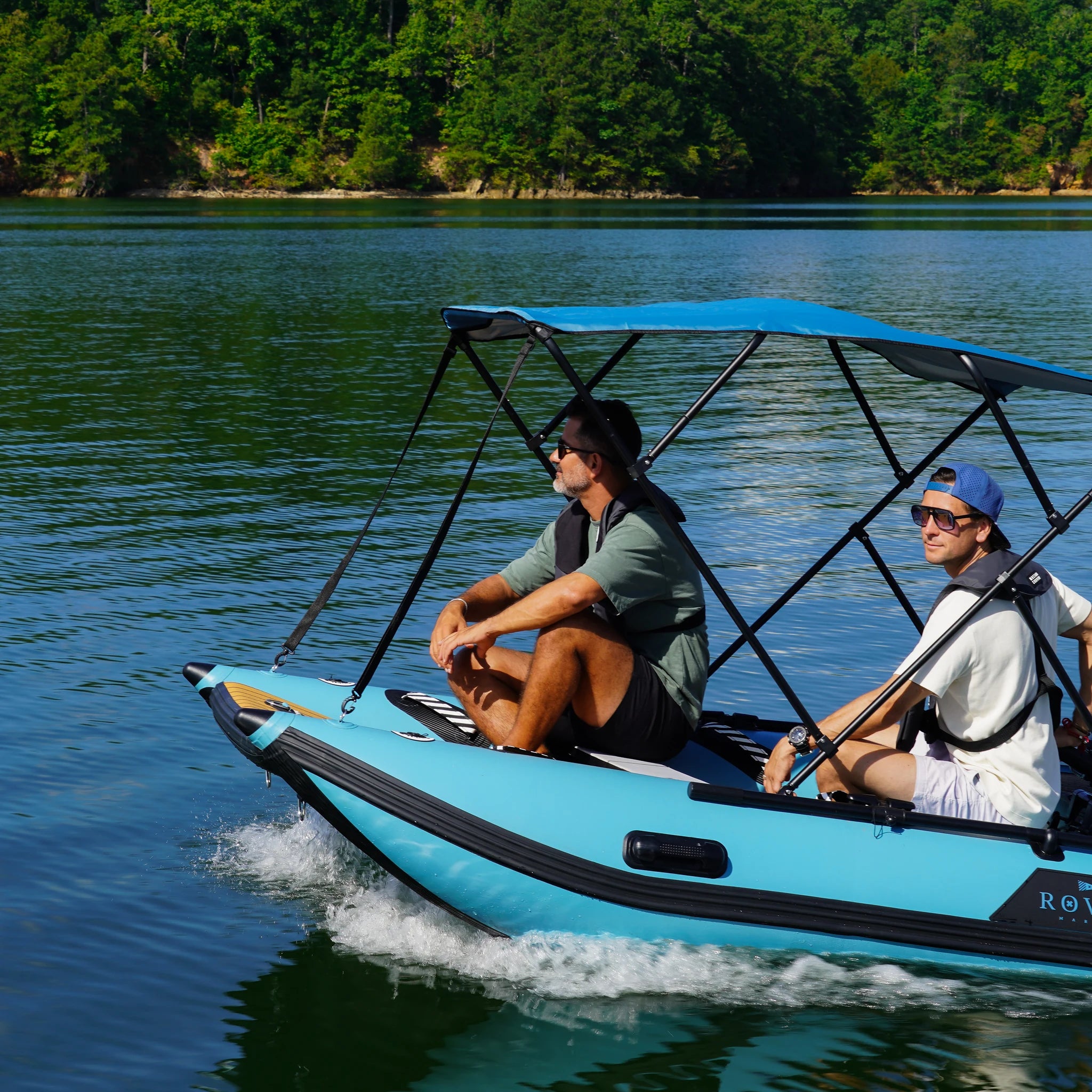 Battle Cat 10ft paired with Yamaha 6HP outboard motor, lake cruise