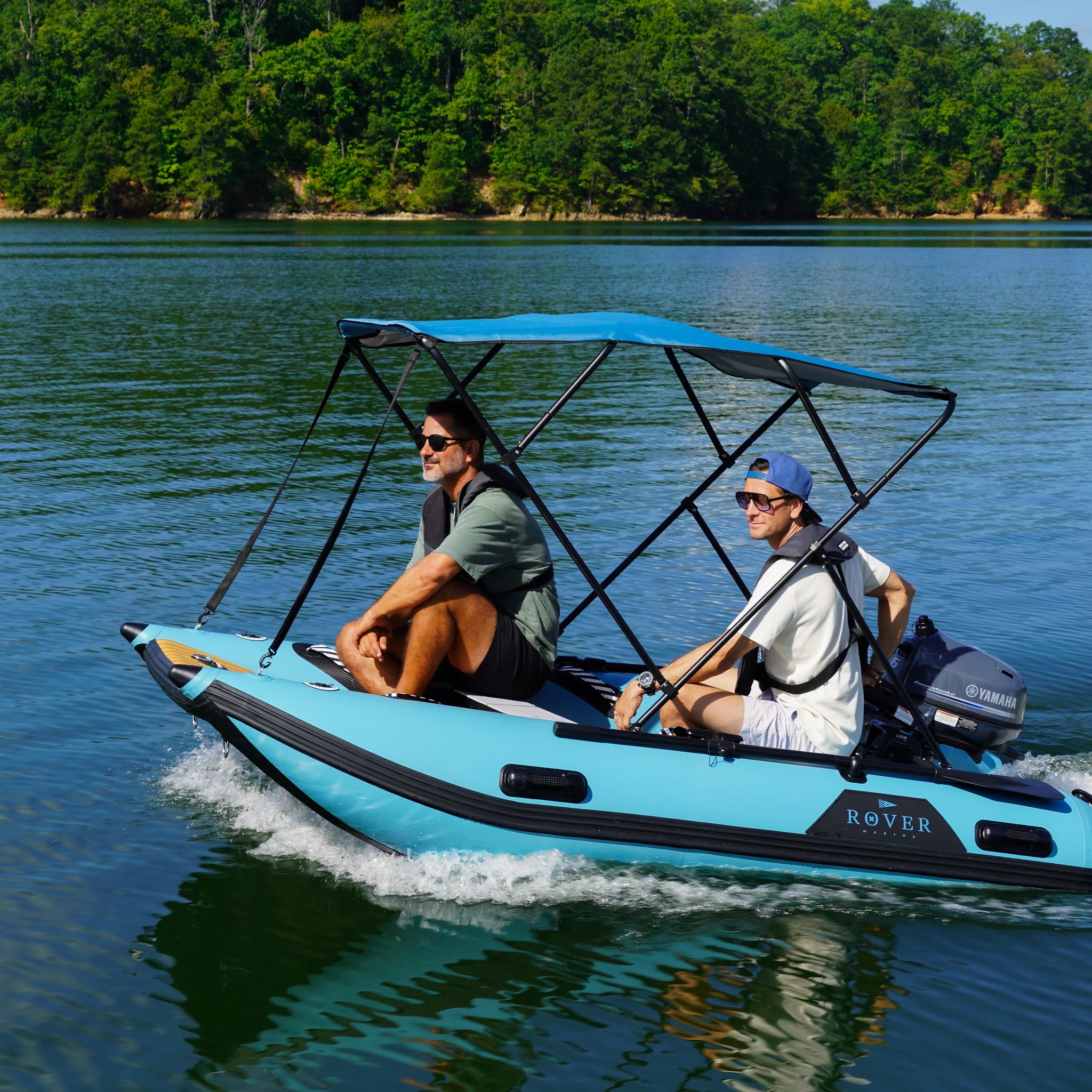 Battle Cat 10ft paired with Yamaha 6HP outboard motor, lake cruise
