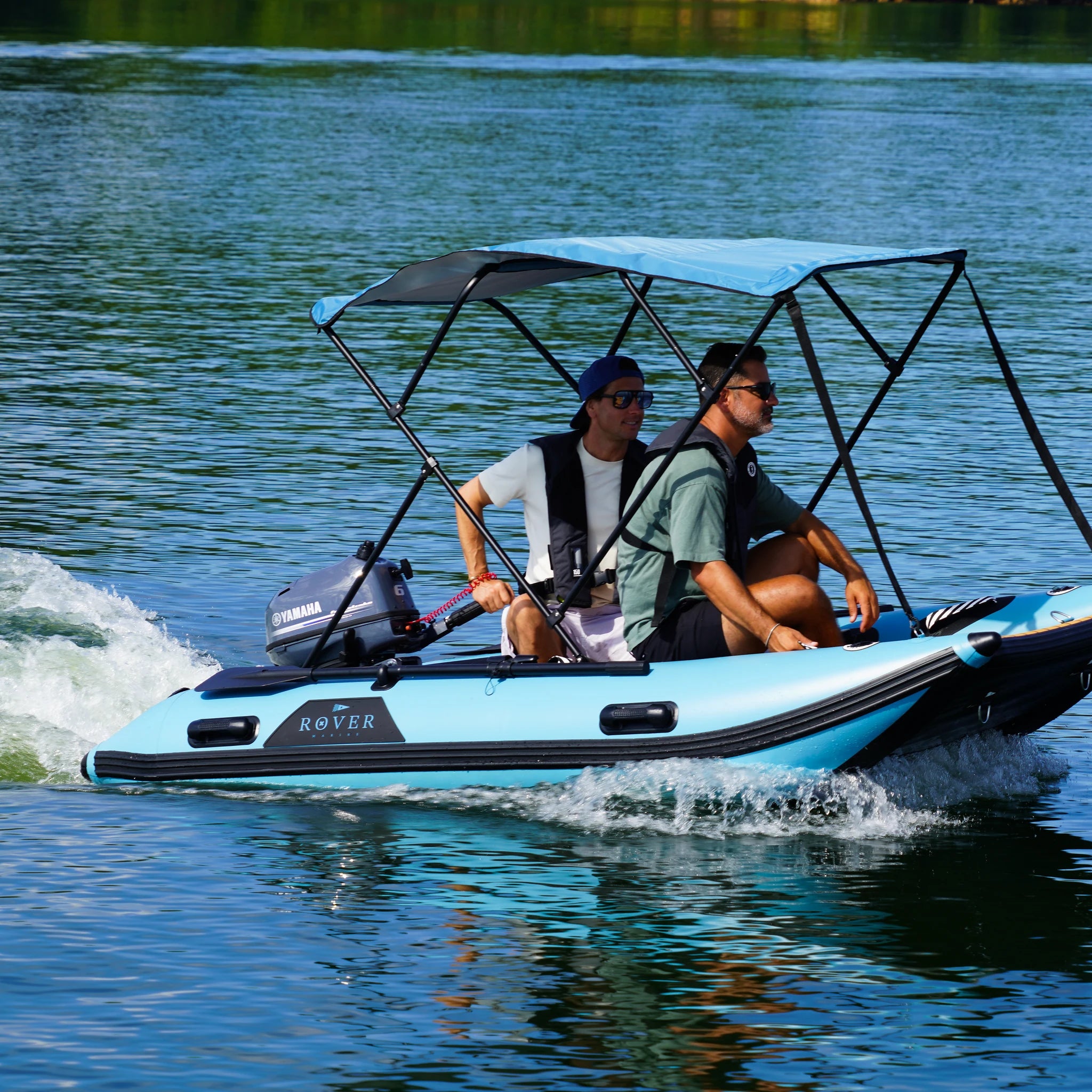 Battle Cat 10ft paired with Yamaha 6HP outboard motor, lake cruise
