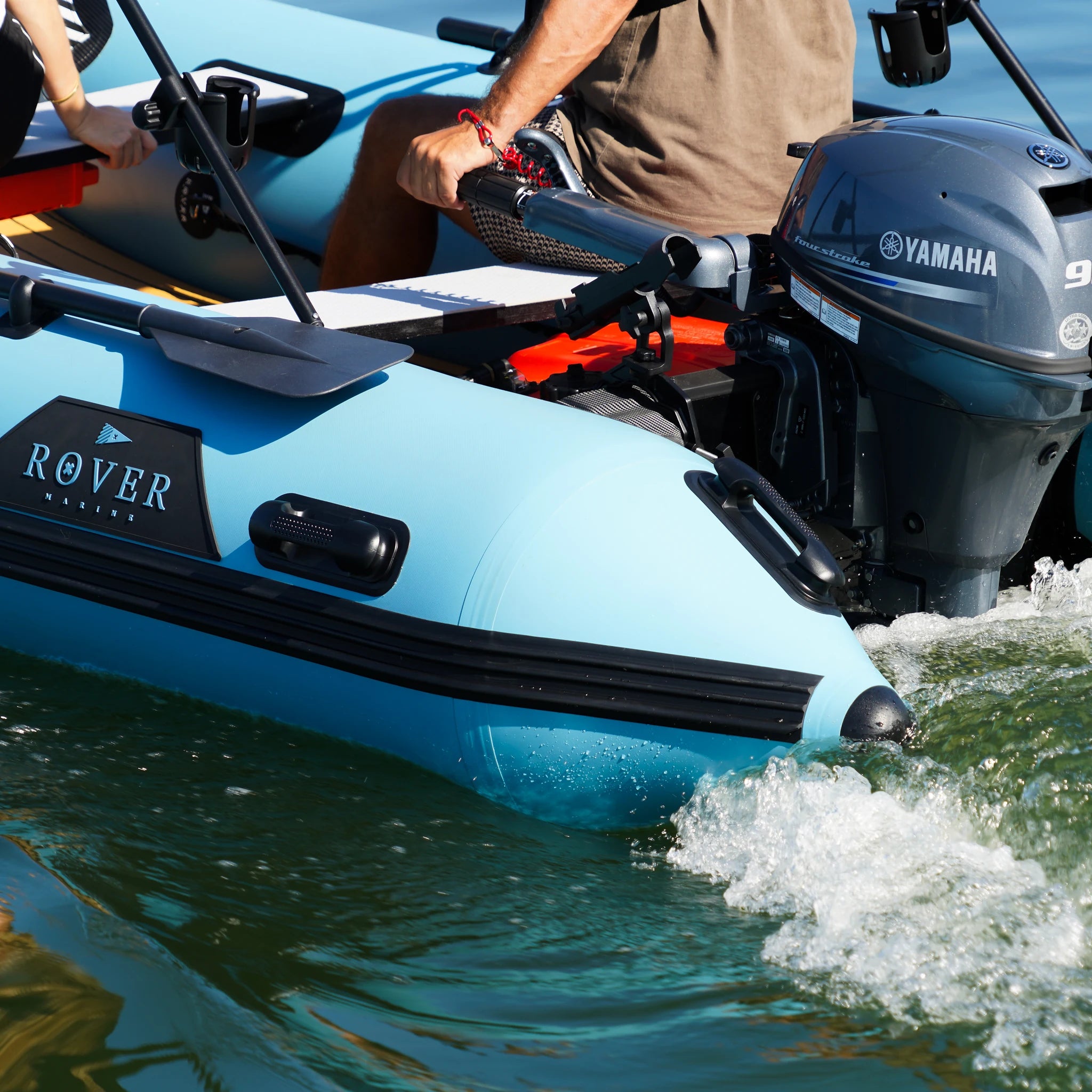 Battle Cat 12ft paired with Yamaha 9.9HP outboard motor, motor detail